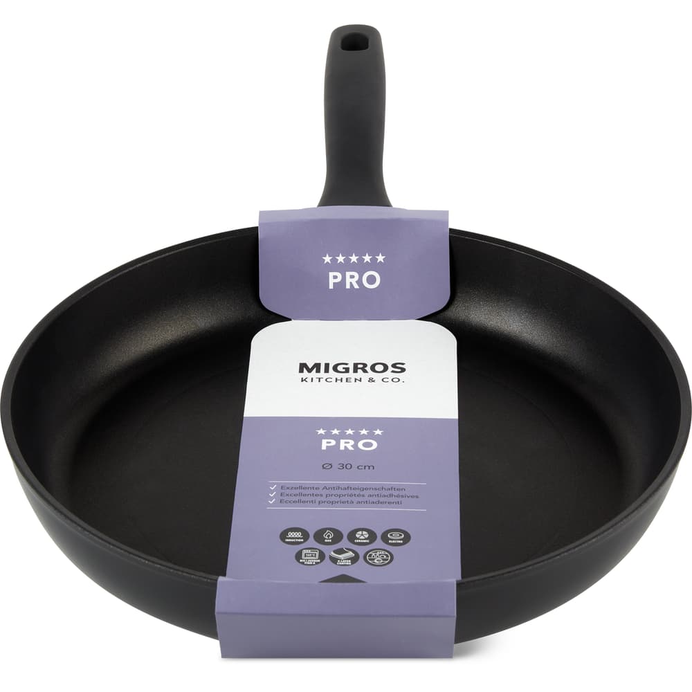 Migros Kitchen & Co. Pro Bratpfanne Ø 30 cm, flach, schwarz