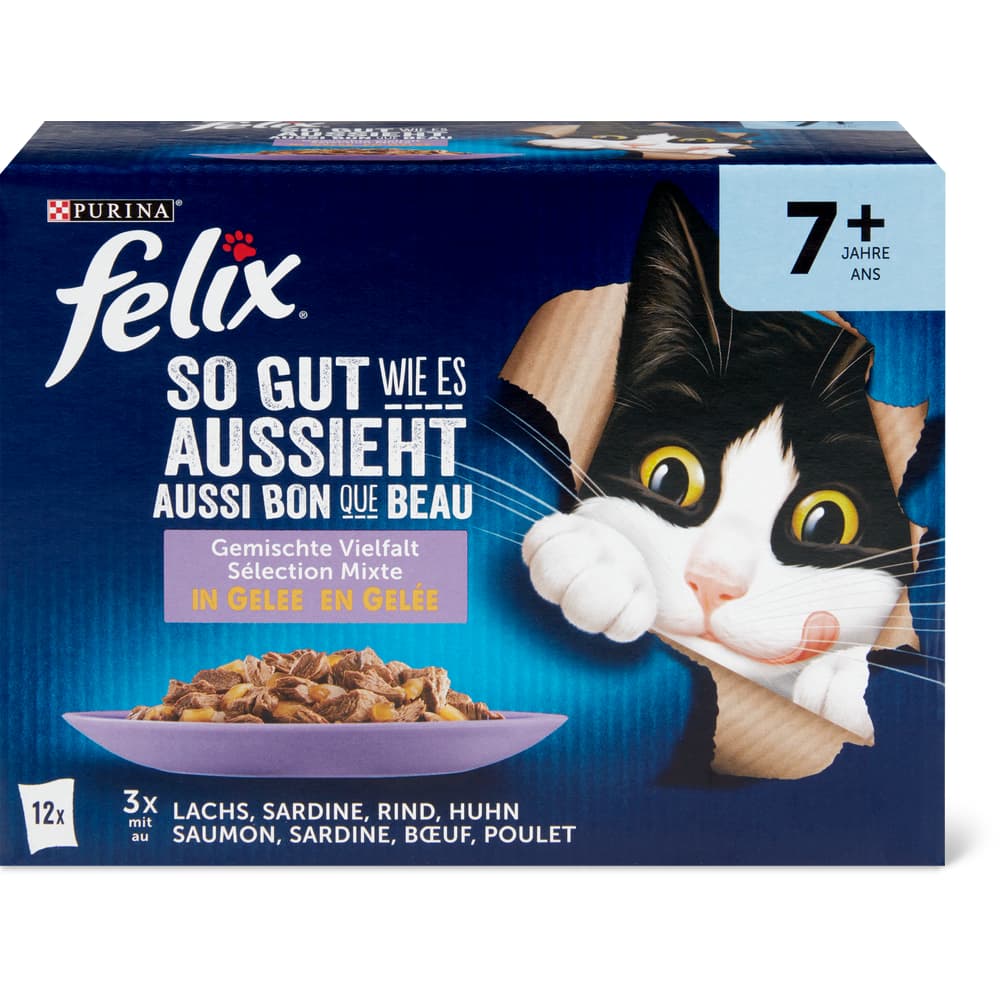 Felix Senior Gemischte Vielfalt in Gelee Lachs, Sardine, Rind, Huhn