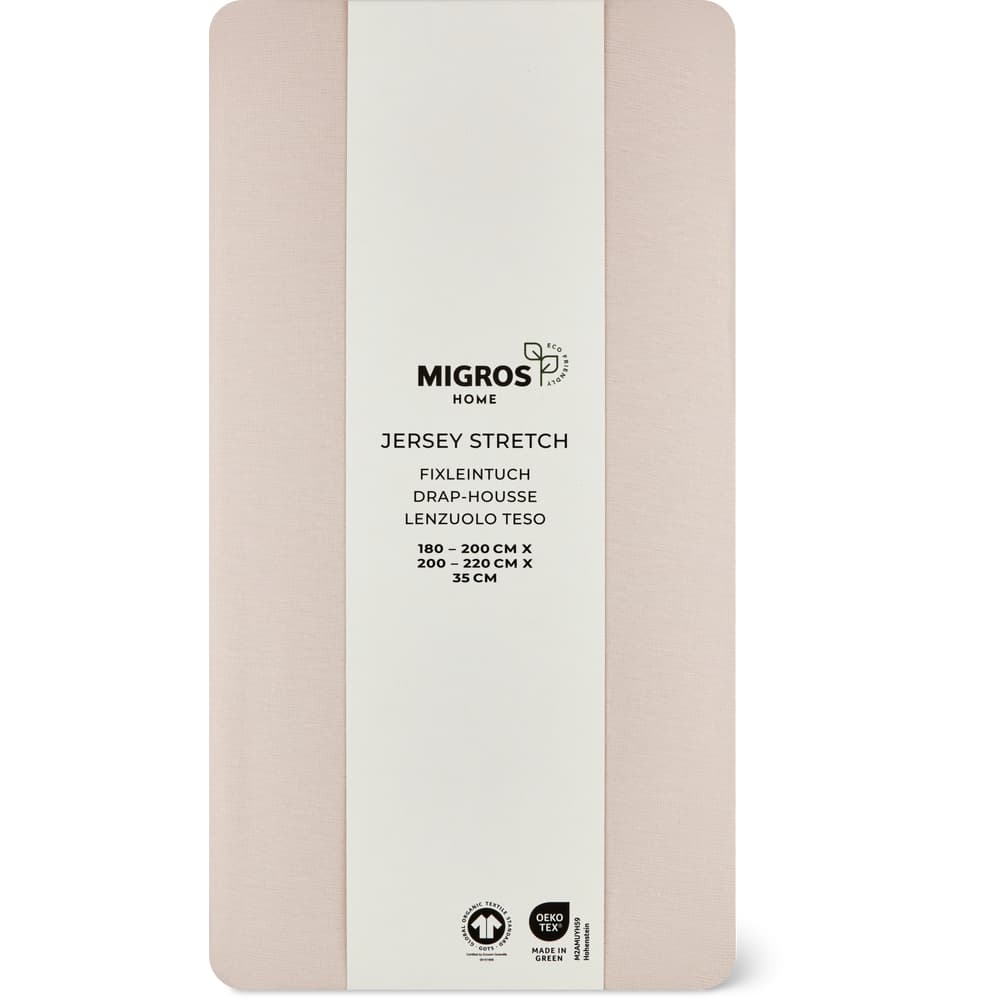 Migros Home Fixleintuch Jersey Stretch 180-200x200-220x35cm, rosa