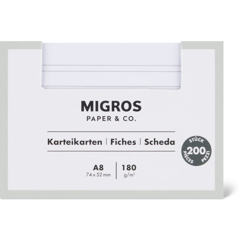 Migros Paper & Co. Karteikarten A8 180g/m2