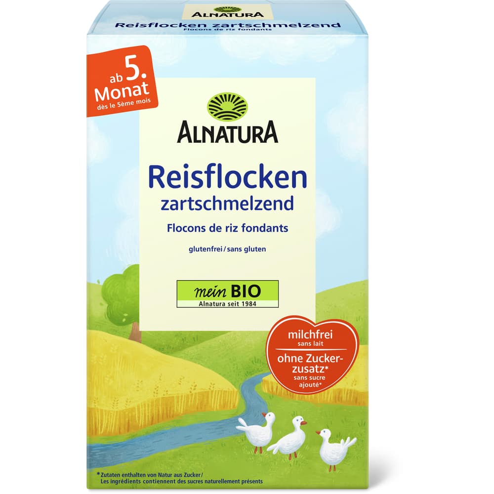 Alnatura Reisflocken Bio, zartschmelzend, ab 5. Monat, ohne Zuckerzusatz