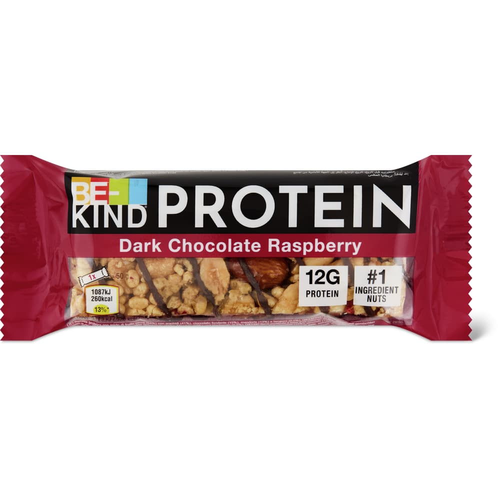 Be Kind · Barre protéinée · Dark Chocolate Raspberry • Migros