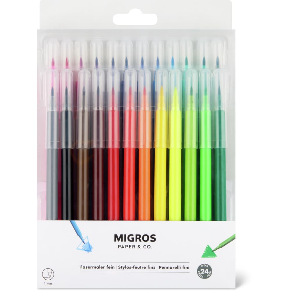 Migros Paper & Co. Fasermaler Fein 24 Stück