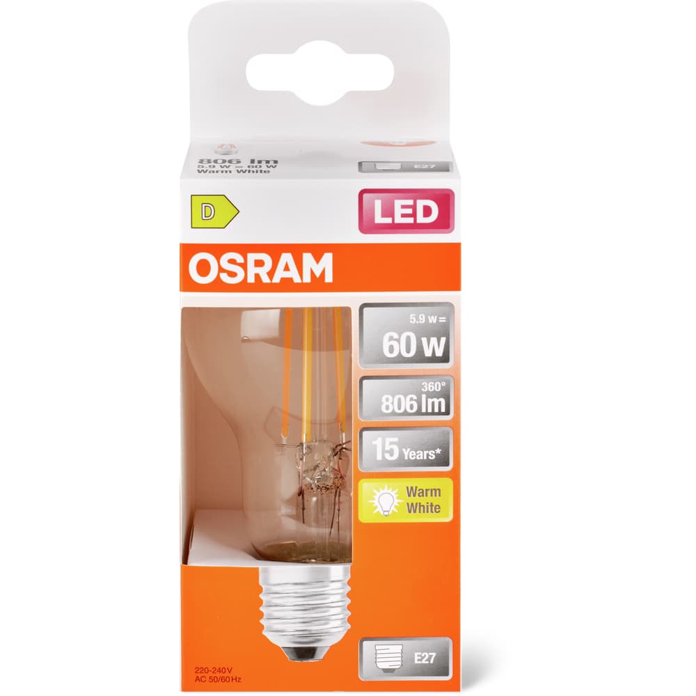 Osram Led Leuchtmittel LED CL A60 MATT WARW HITE E27
