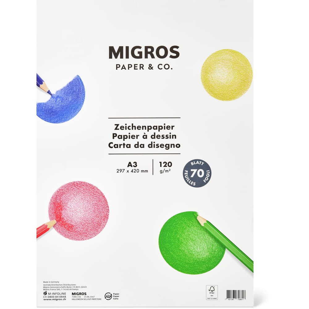 Migros Paper & Co. Zeichenpapier A3