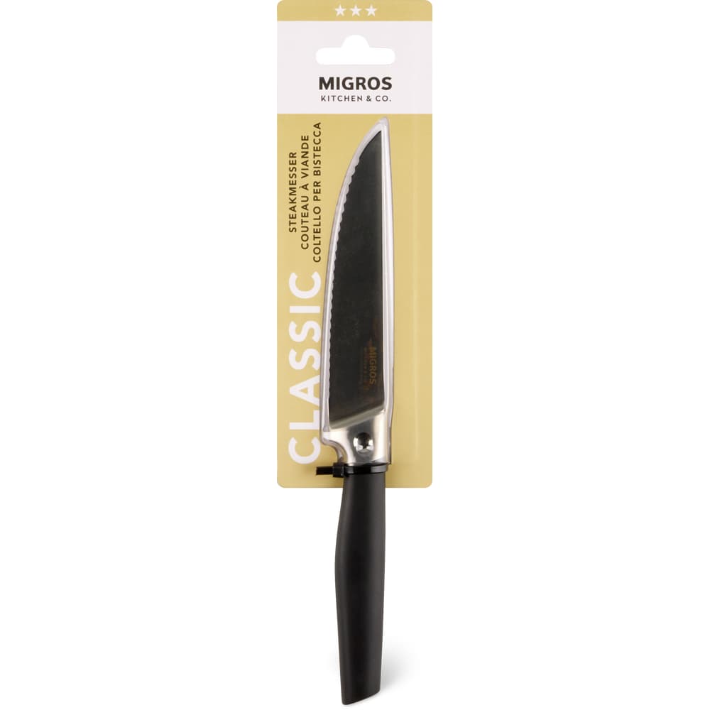 Migros Kitchen & Co. Steakmesser schwarz, Edelstahl, 12 cm