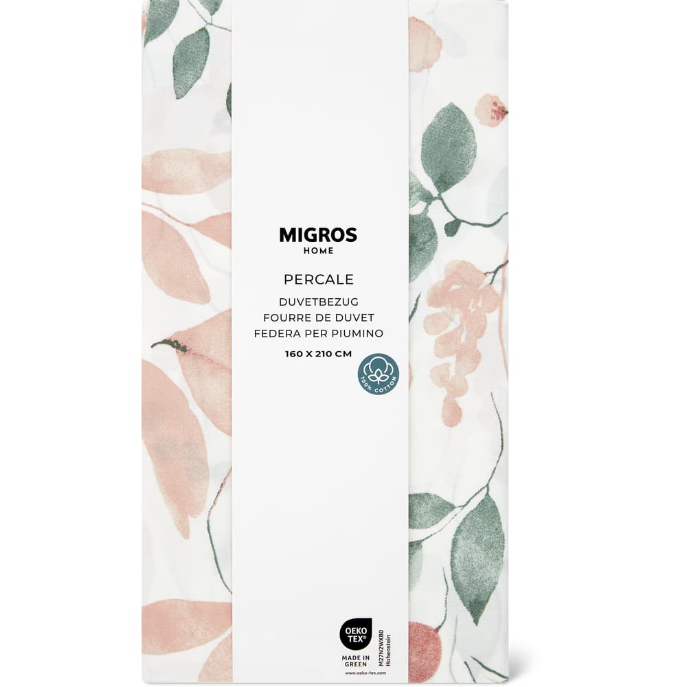 Migros Home Duvetbezug Percale 160x210cm, Blumen