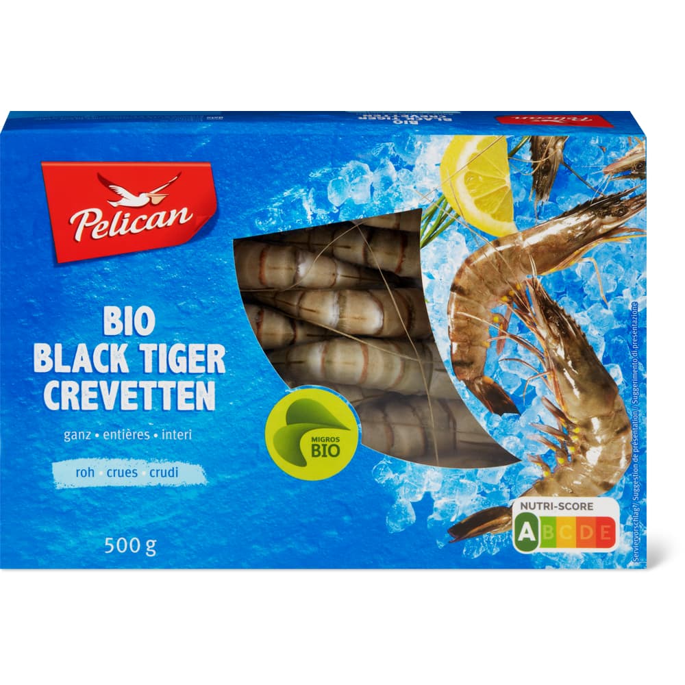 Pelican Bio Black Tiger Crevetten ganz, roh