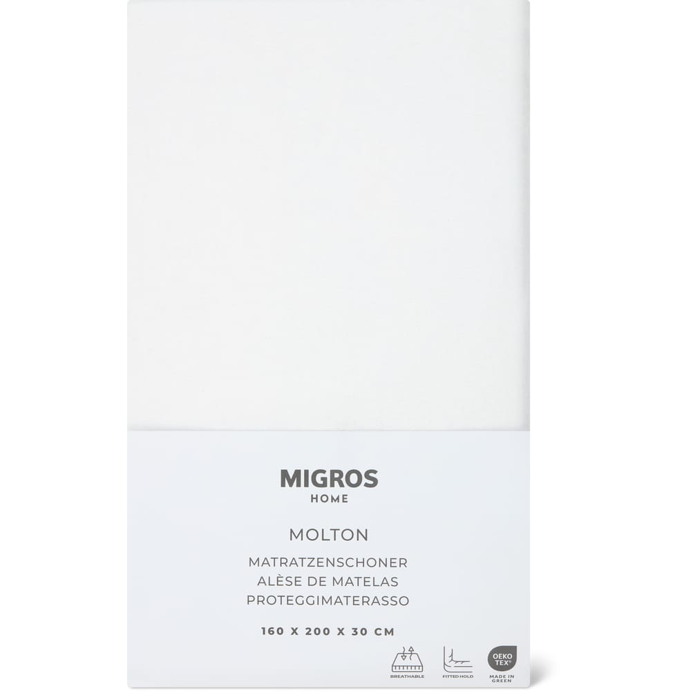 Migros Home Molton Matratzenschoner 160x200x30cm, weiss