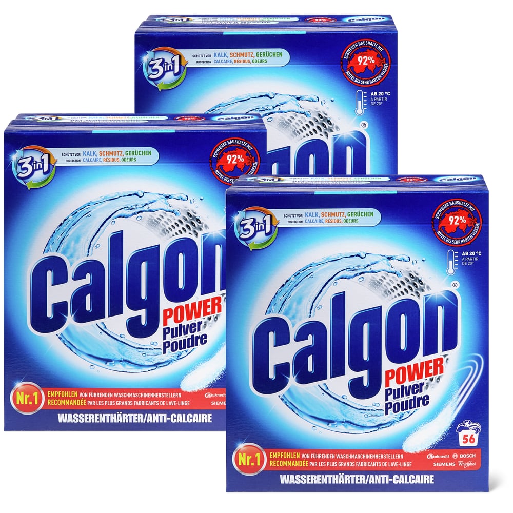 Calgon Power · Pulver gegen Kalk · 3 x 56 Waschgänge • Migros Online
