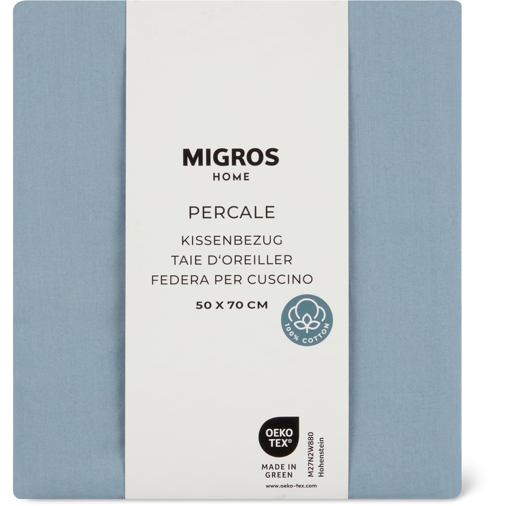 Migros Home Kissenbezug Percale 50x70cm, hellblau