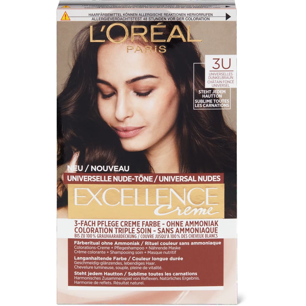 L'Oréal Paris Coloration Nude 3U Dunkelbraun, permanent, ohne Ammoniak