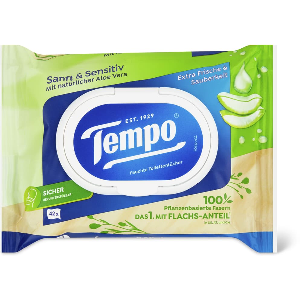 Tempo Sanft & Sensitiv Feuchtes Toilettenpapier Aloe Vera
