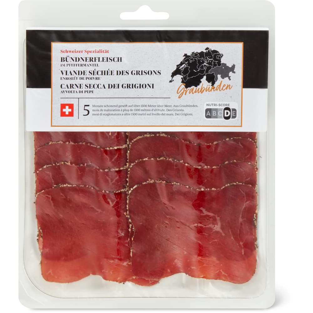 Länderspezialität IGP Bündnerfleisch mit Pfeffer