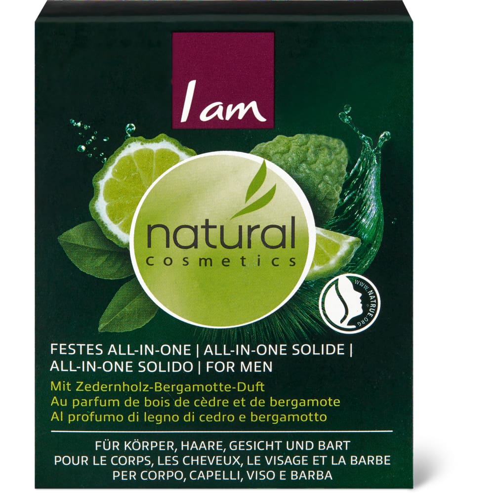 I am natural cosmetics Men Festes All-In-One Zedernholz-Bergamotte