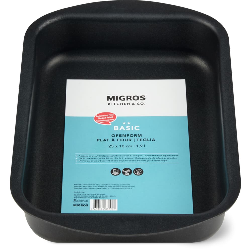 Migros Kitchen & Co. Basic Ofenform 25 x 18 cm, schwarz