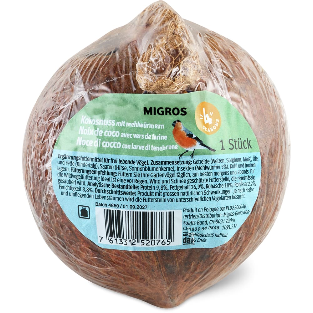 Migros Kokosnuss mit Mehlwürmern