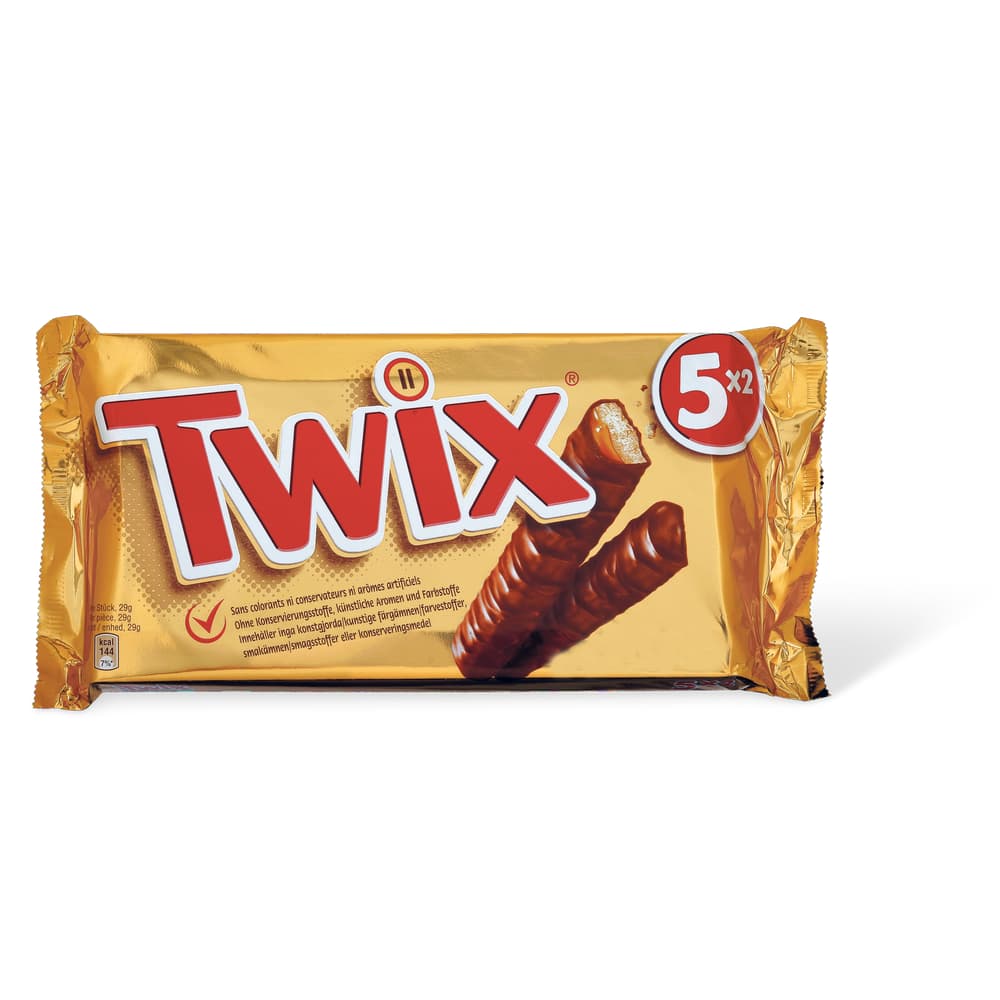 Twix Knusperkeks, zartes Karamel, Milchschokolade.