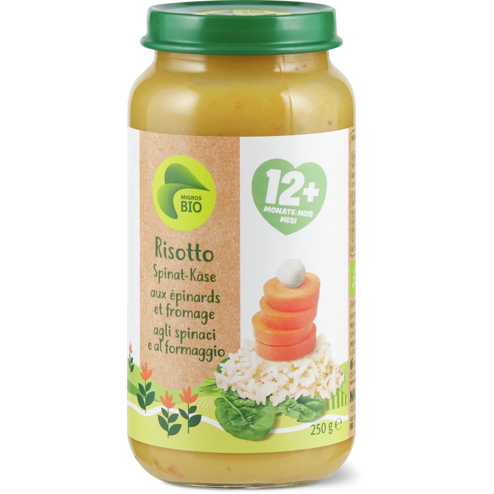 Migros Bio Babygläschen Risotto mit Spinat und Käse Ab 12 Monaten