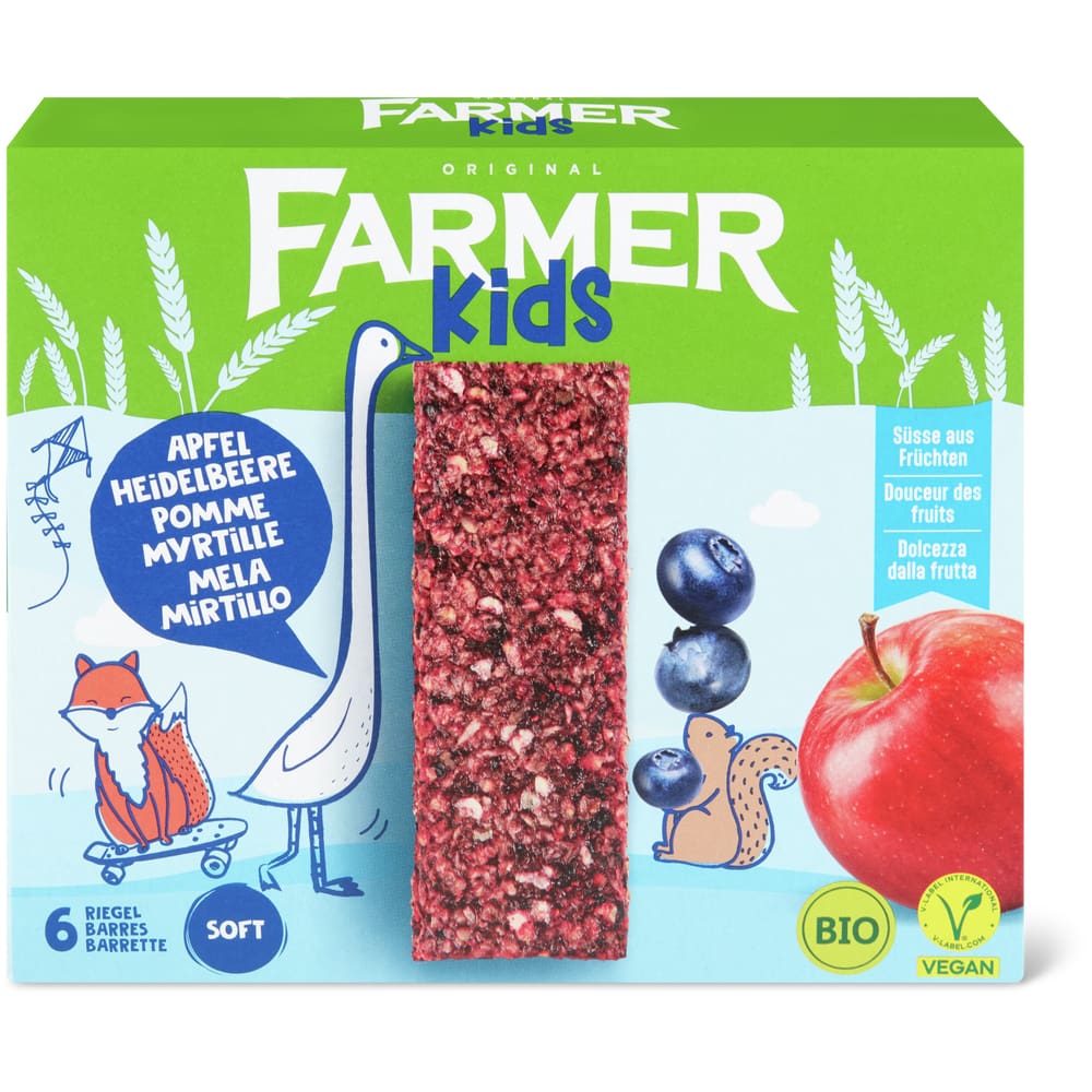 Farmer Kids Bio Getreideriegel Apfel-Heidelbeere