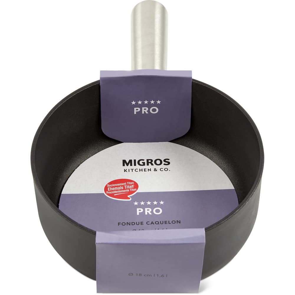 Migros Kitchen & Co. Pro Fondue Caquelon Ø 18 cm, schwarz
