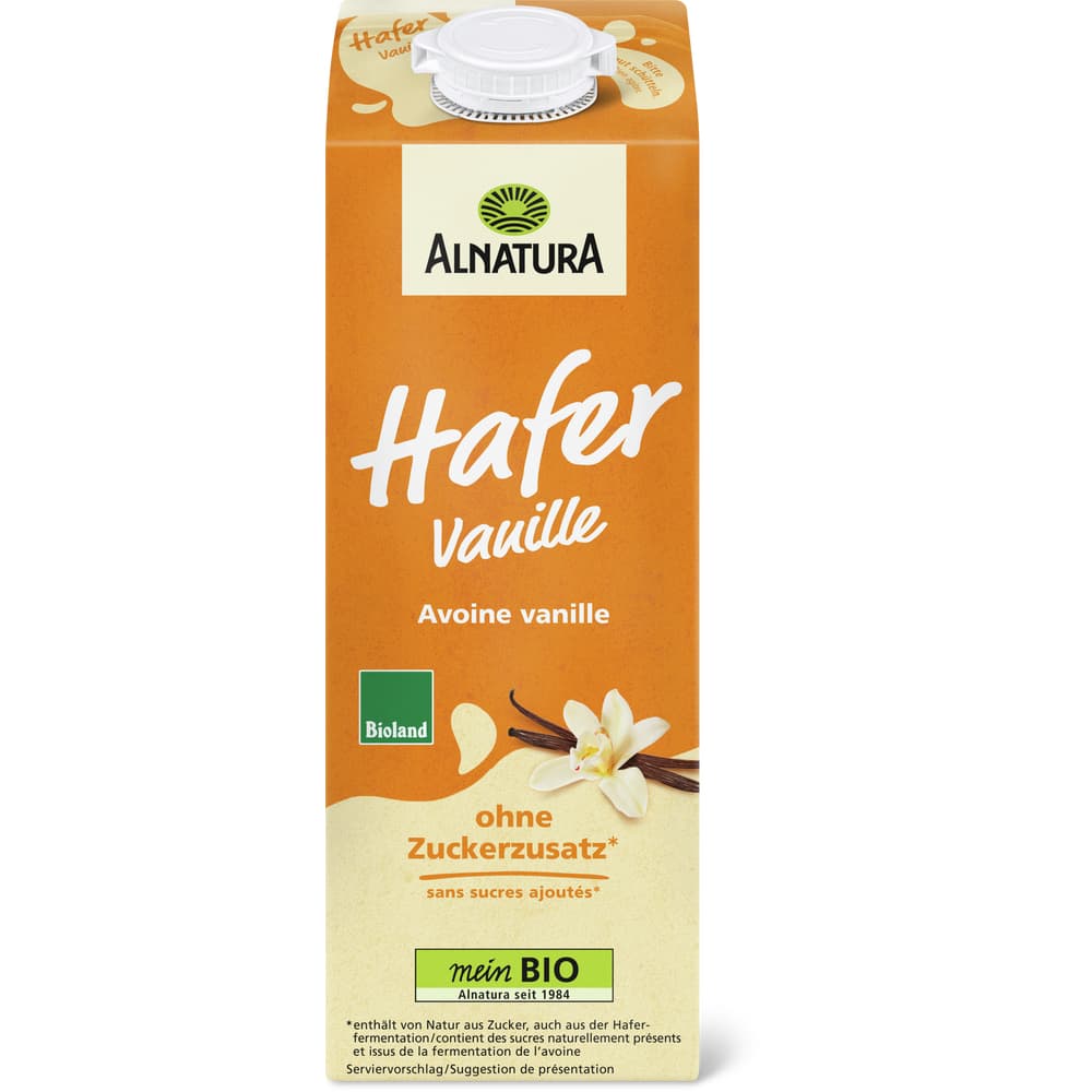 Alnatura Haferdrink Bio, Vanille, ohne Zuckerzusatz, vegan