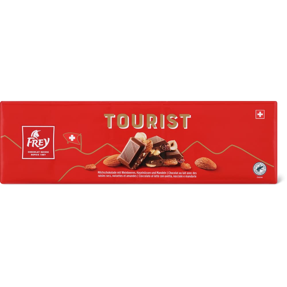 Frey Tourist Milchschokolade mit Weinbeeren, Haselnüssen und Mandeln