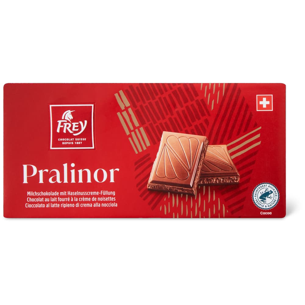Frey Pralinor Tafelschokolade Milchschokolade mit Haselnusscreme-Füllung