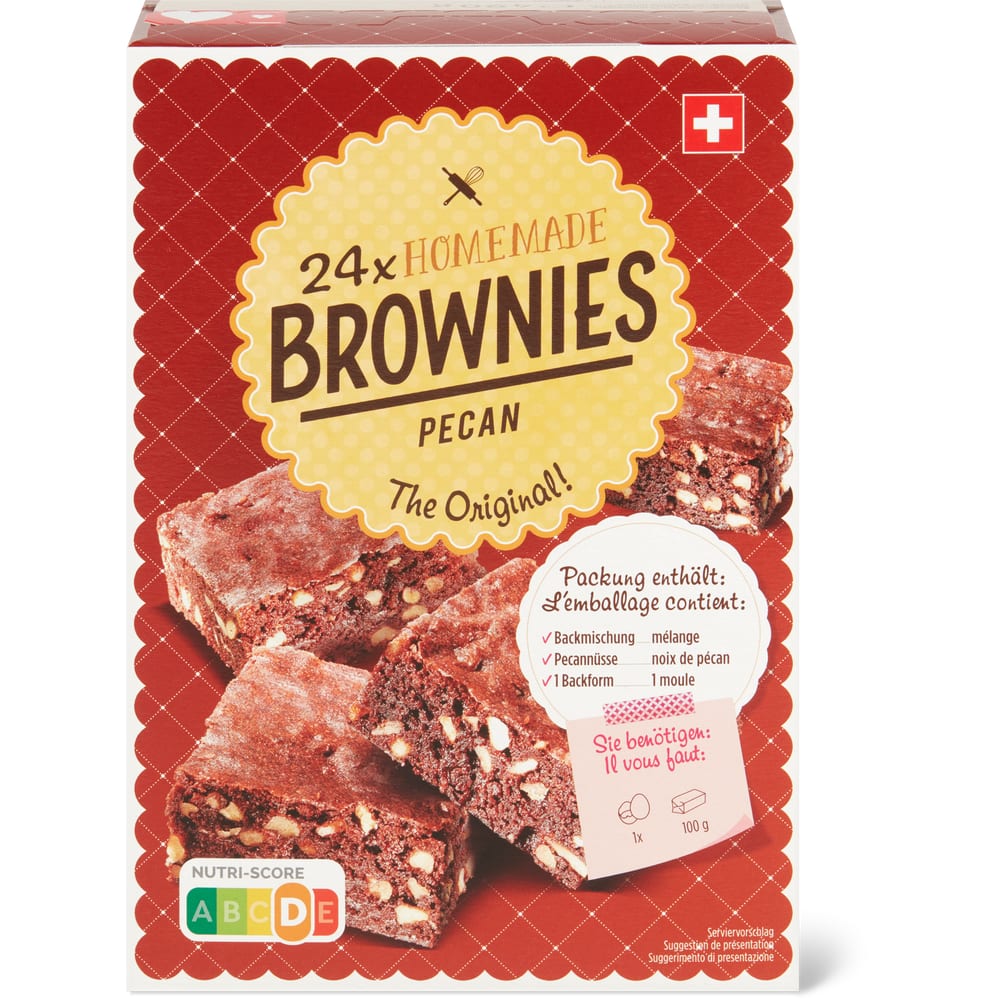 Homemade Backmischung für Brownies Mit Backform, mit Pecannüssen