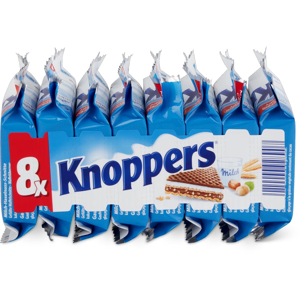 Knoppers Waffelschnitte Milchschokolade mit Haselnüsse