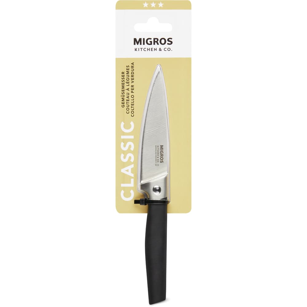 Migros Kitchen & Co. Gemüsemesser schwarz, Edelstahl, 9.5 cm