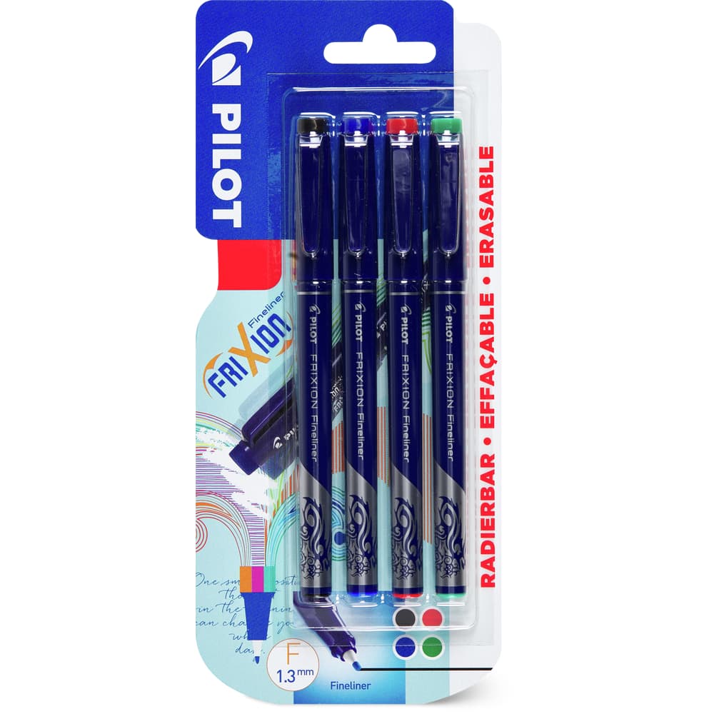Pilot Frixion Fineliner Stifte mit feiner Spitze assortiert, 1.3mm, radierbar & wiederaufladbar