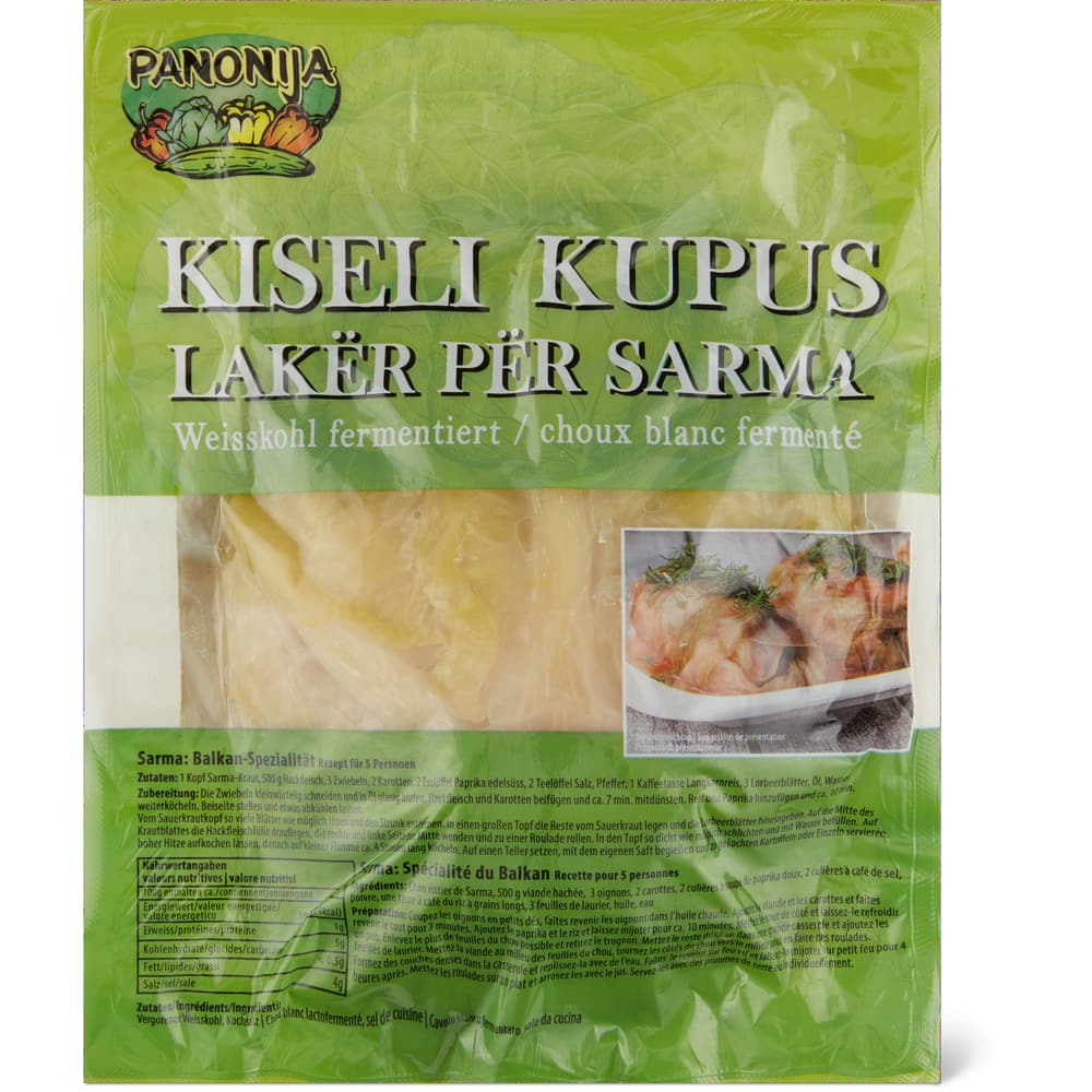 Panonija Kiseli Kupus Lakër për sarma Weisskohl ganz, fermentiert