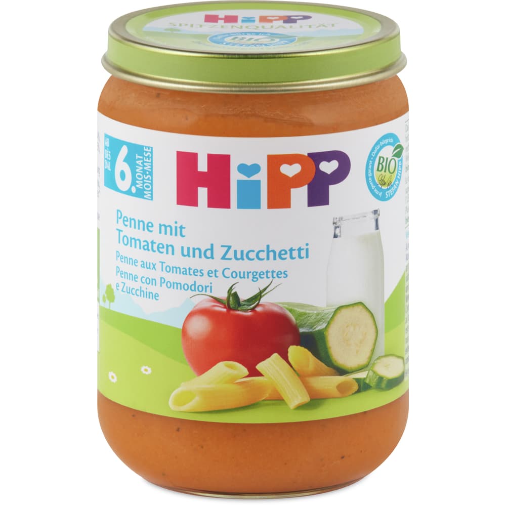 HiPP Bio Babygläschen mit Zucchetti und Tomaten Teigwaren Ab 5 Monaten