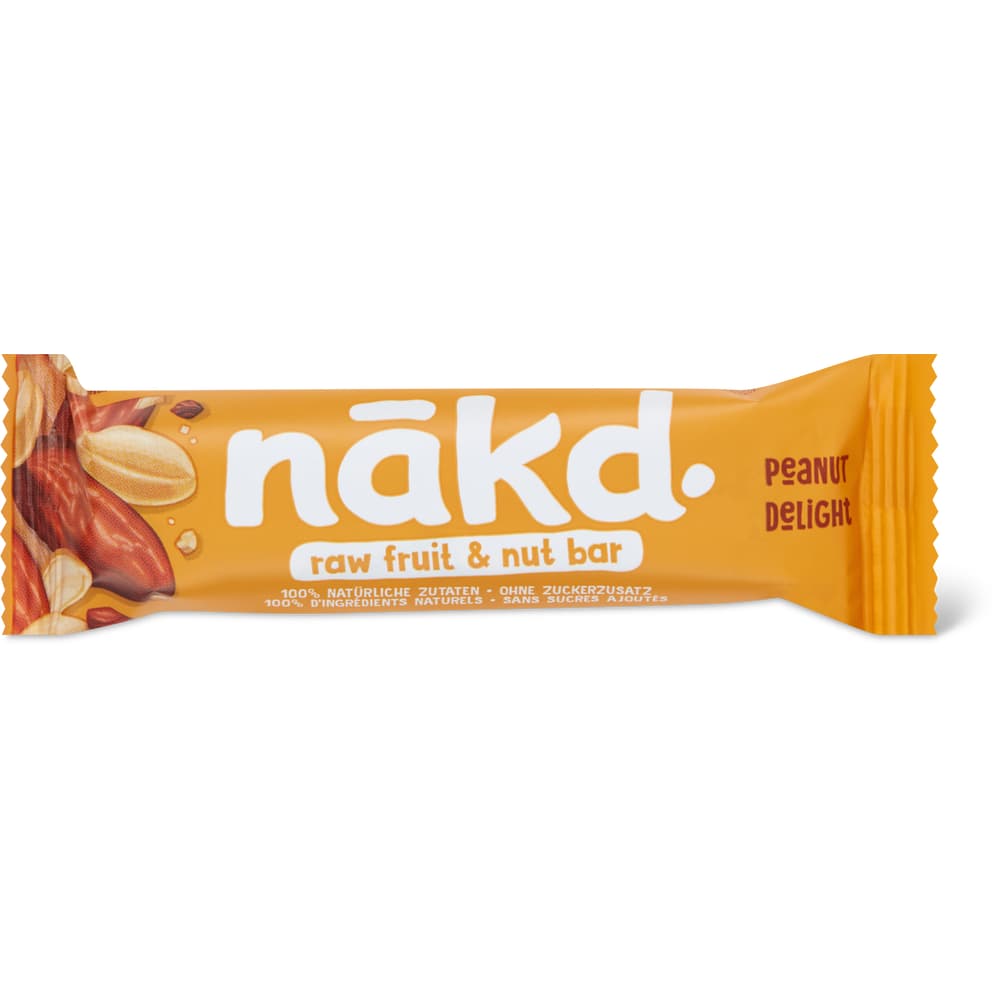 Nakd Raw Fruit & Nut Bar Peanut Delight, ohne Zuckerzusatz