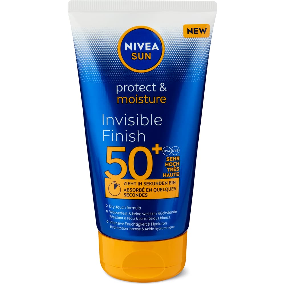 Nivea Sun Protect & Moisture Sonnencreme LSF 50, Wasserfest, Mit Hyaluronsäure