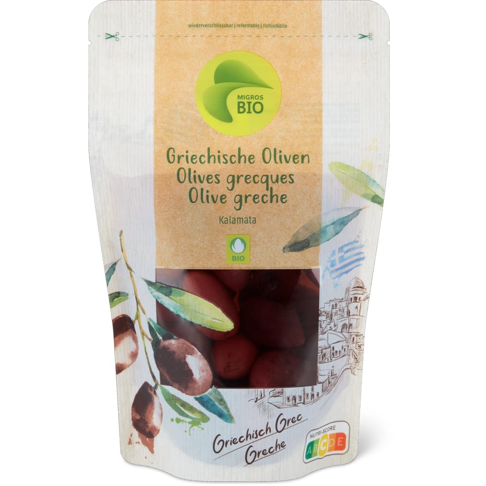 Griechische Oliven Kalamata Bio, mit Stein