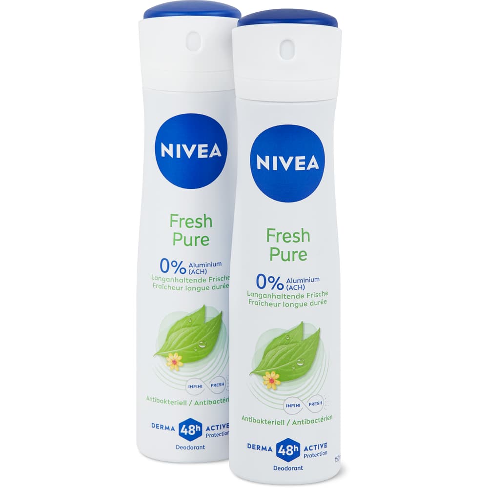 Nivea Deo Spray Fresh Pure 0% Aluminium, 48h, Anitbakteriell