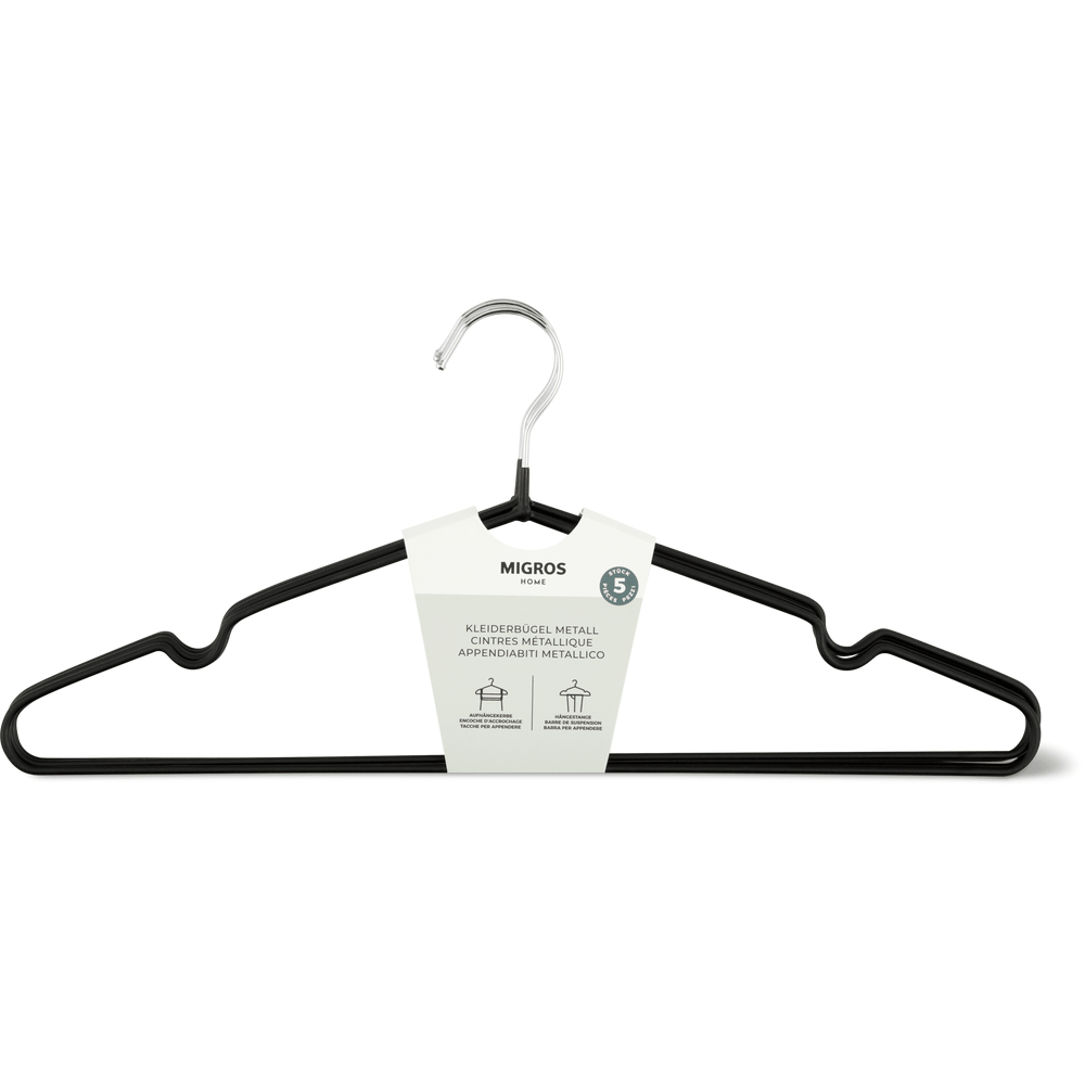 Migros Home Kleiderbügel Schwarz 5 ST
