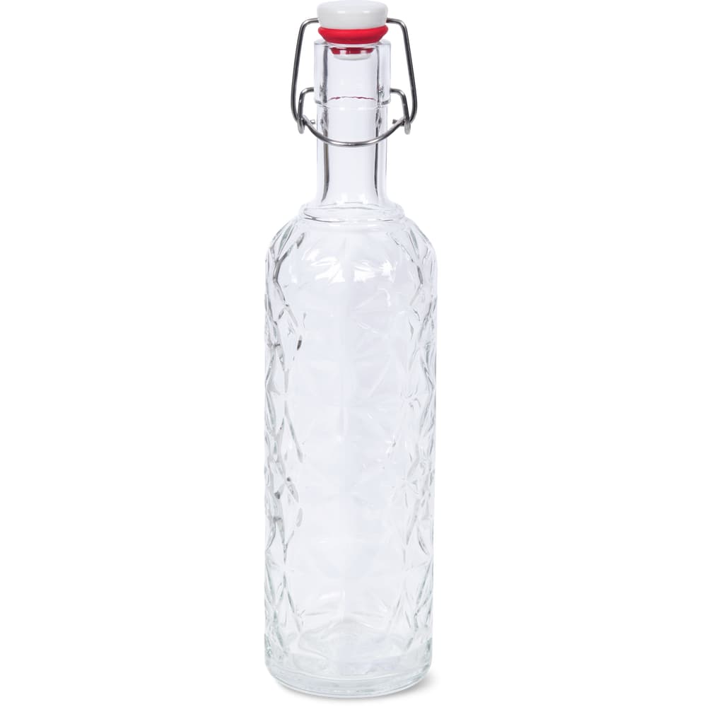 Bouteille "Swing" BORMIOLI ROCCO 1 Litre - Verre Transparent 4 Pans Avec Bouchon Mécanique à étrier - Lot De 20 Pièces - 10