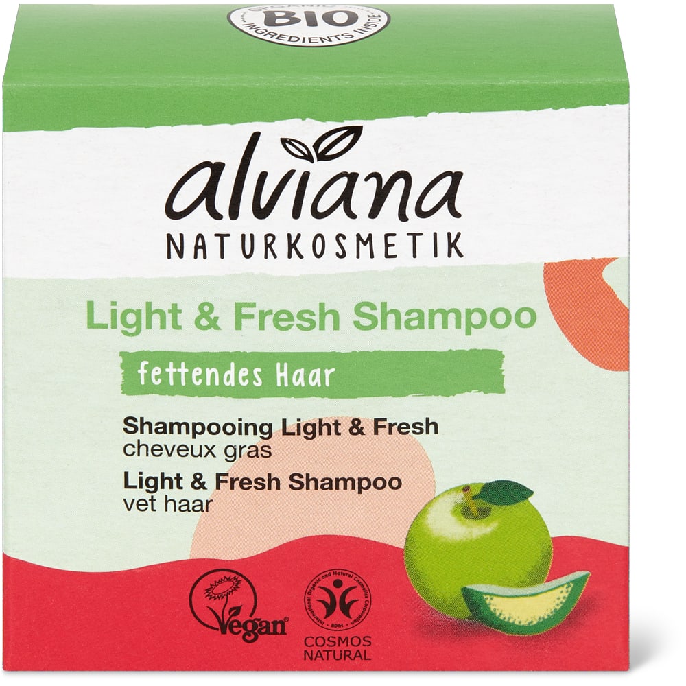 alviana Naturkosmetik Light & Fresh Festes Shampoo Fettendes Haar
