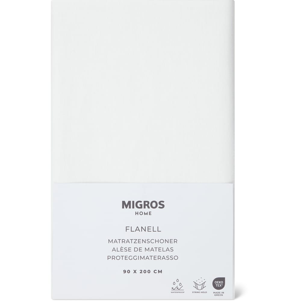 Migros Home Molton Flanell Matratzenschoner 90x200cm, weiss