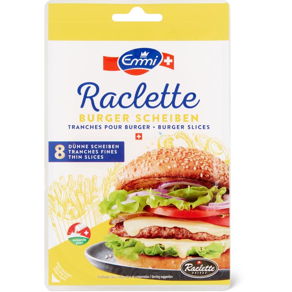 Emmi Schmelzkäse Raclette Burger - 8 Scheiben
