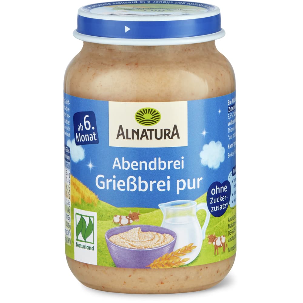 Alnatura Babygläschen Griessbrei pur Ab 6 Monaten