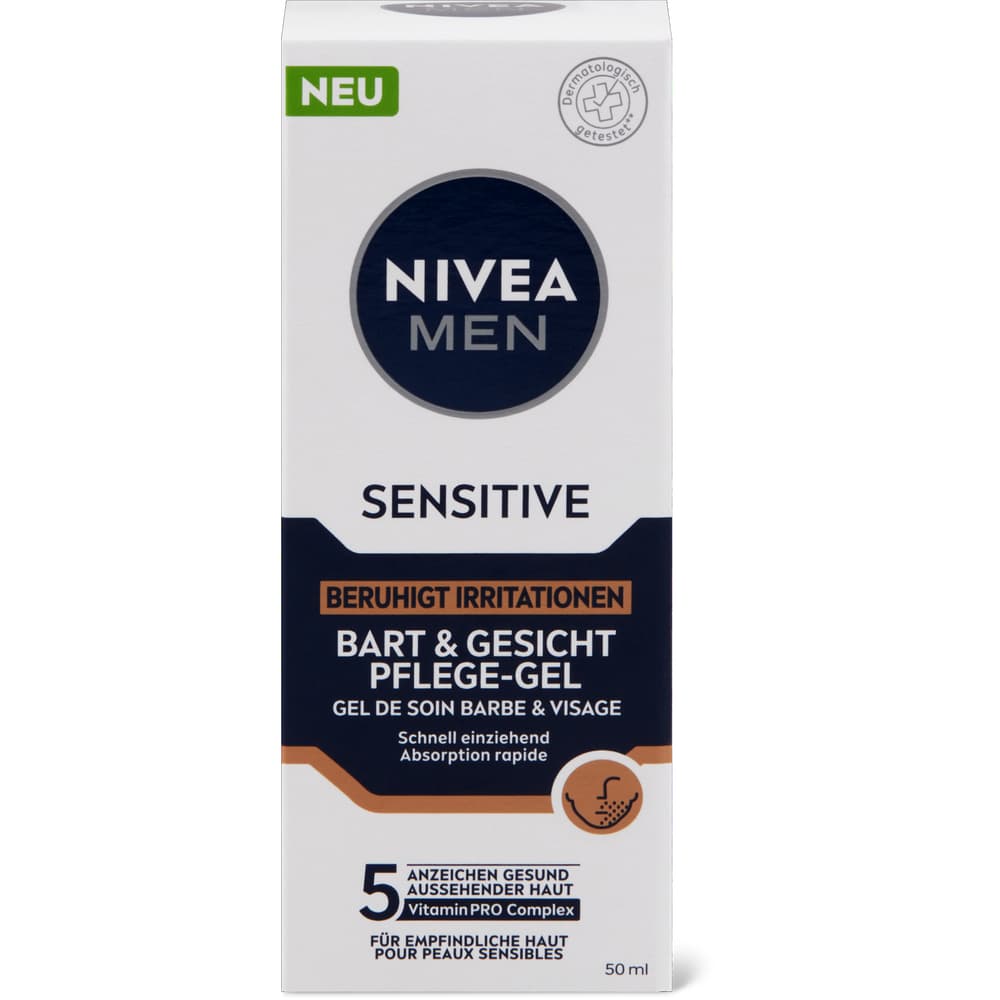 Nivea Men Sensitive Bart & Gesicht Pflege Gel Vitamin PRO Complex