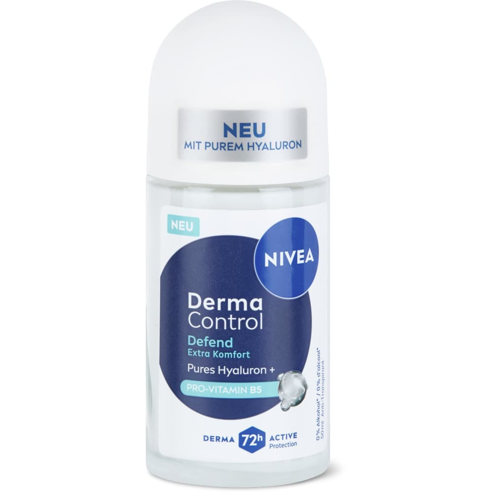Nivea Derma Control Deodorant Roll-On 72h, 0% Alkohol
