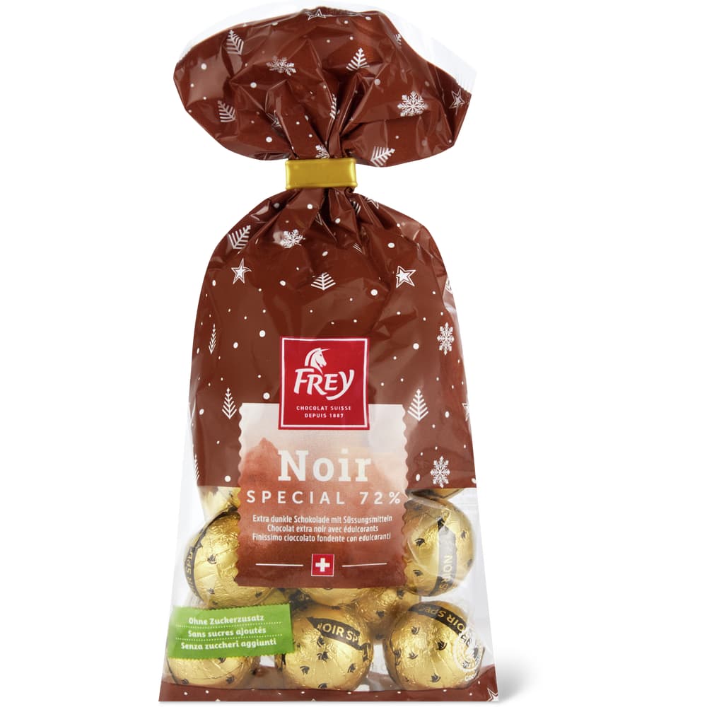 Frey Noir Special Schokoladen-Kugeln Noir 72% ohne Zuckerzusatz