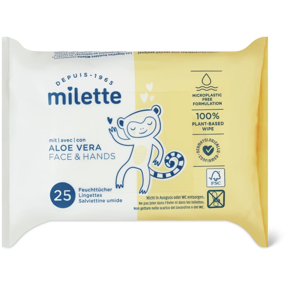 Milette Baby Care Baby-Feuchttücher Gesicht & Hände