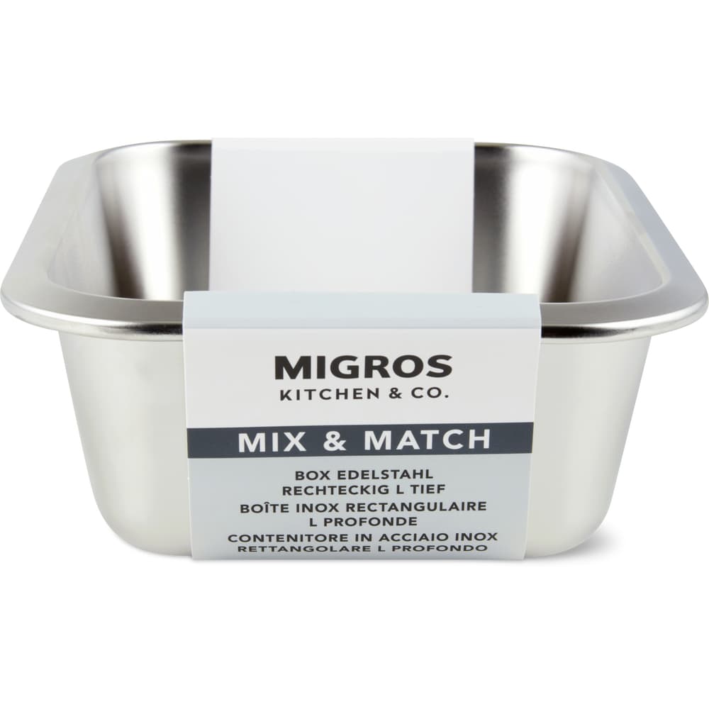 Migros Kitchen & Co. Box Edelstahl tief rechteckig, L, 1.1l
