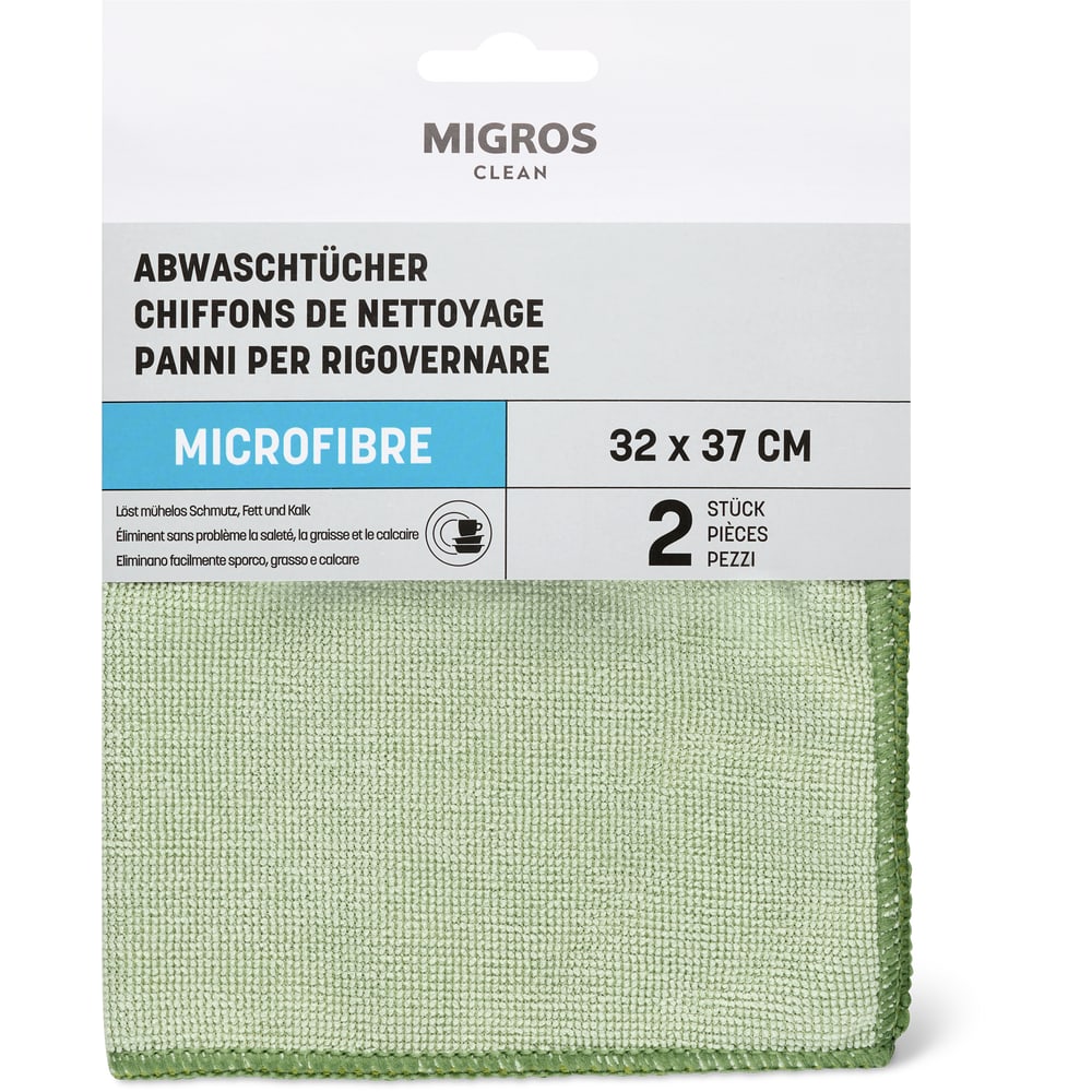 Migros Clean Mikrofaser Abwaschtücher 32 x 37 cm